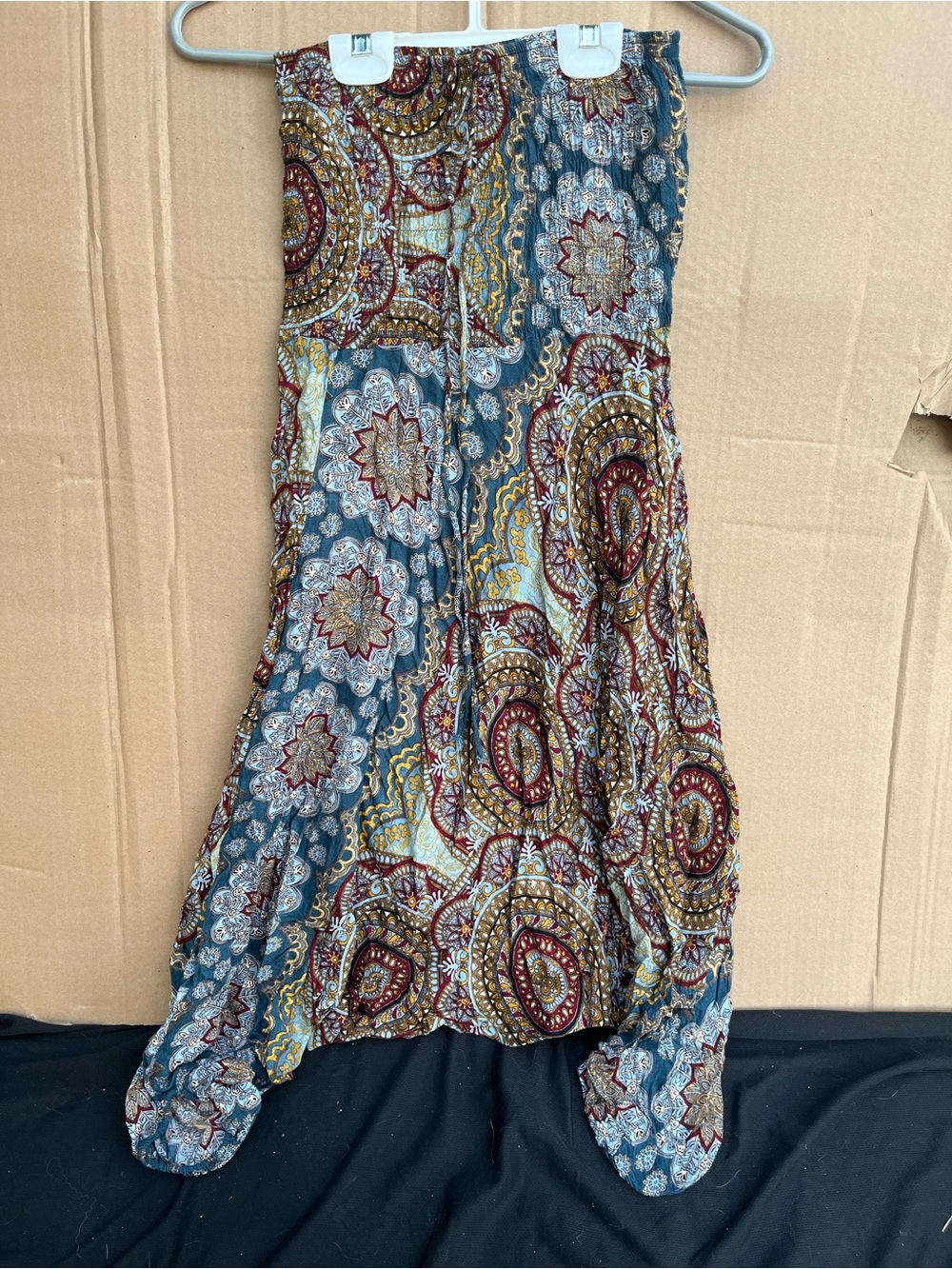 Boho Halter Maxi Dress in Teal, Burgundy & Mustard
